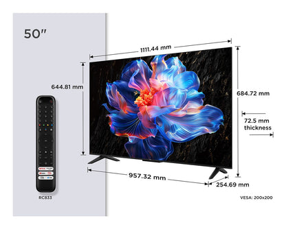 TCL 50P69K TV 127 cm (50") 4K Ultra HD Smart TV Wi-Fi Black
