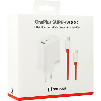 OnePlus SuperVOOC USB-C + USB-A Snabbladdare 120W Vit – OnePlus