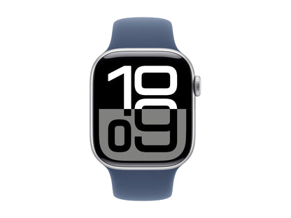 Apple Watch Series 10 4G 42mm Silver (Blå Gummiband S/M) – Apple