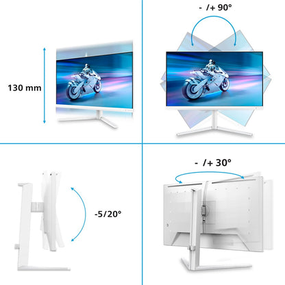 Philips Evnia 6000 27M2N6501L/00 computer monitor 67.3 cm (26.5") 2560 x 1440 pixels Quad HD QD-OLED White – Philips