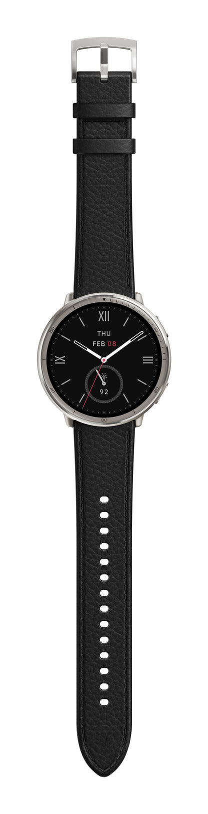 Amazfit Active 2 Round Svart (Svart Leren Rem) – Amazfit