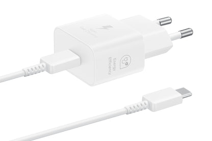 Samsung USB-C Snabbladdare 25W T2510 + USB-C Kabel Vit – Samsung