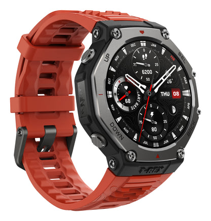 Amazfit T-Rex 3 Grå (Rött Silikonband) – Amazfit