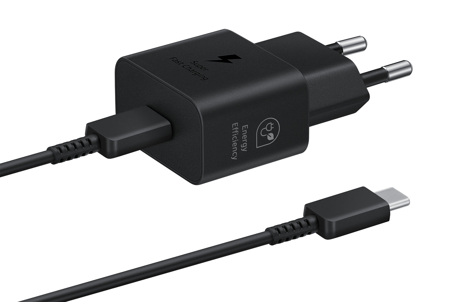 Samsung USB-C Snabbladdare 25W T2510 + USB-C Kabel Svart – Samsung