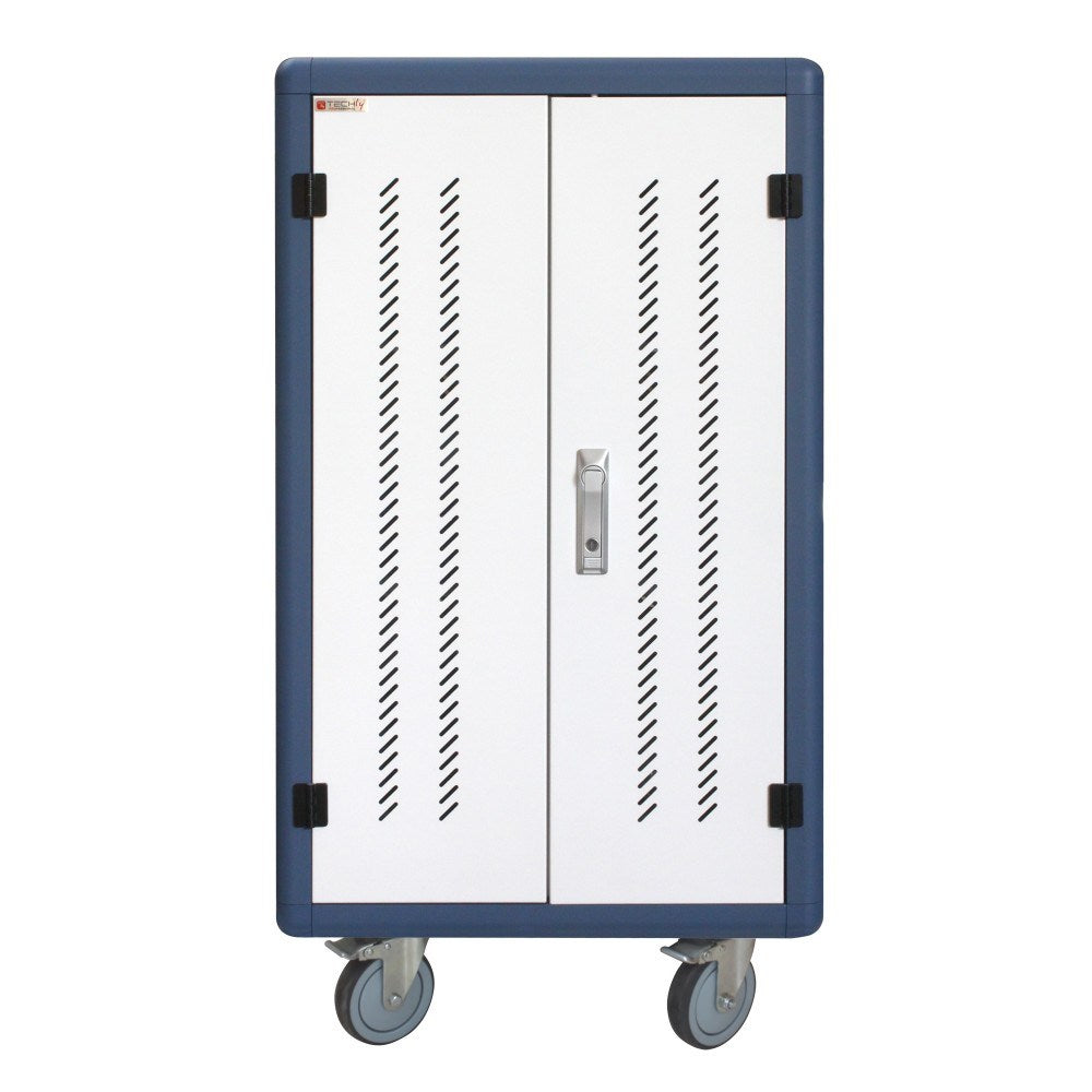 Techly Ventilated Charging Station Trolley 30 Notebook or Smartphone Black/Grey