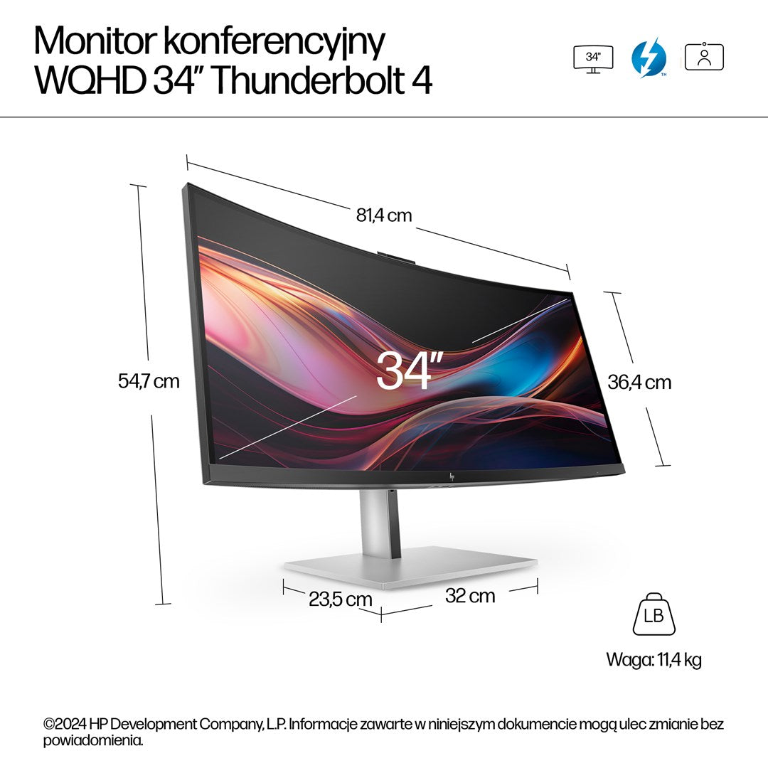 HP Series 7 Pro 34 inch WQHD Conferencing Monitor - 734pm – Hewlett-Packard