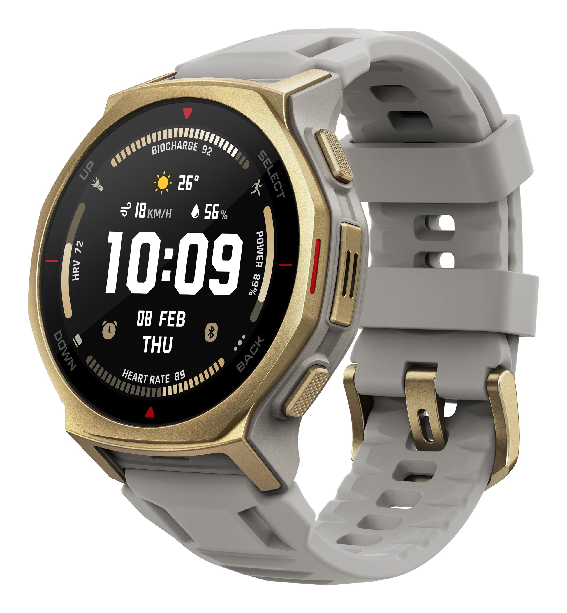 Amazfit T-Rex 3 Pro 44mm Guld (Grått Silikonband) – Amazfit