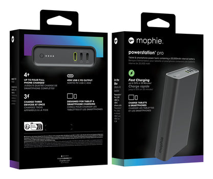 Mophie Powerstation Pro Snabbladdare Powerbank 20.000mAh Svart – Mophie