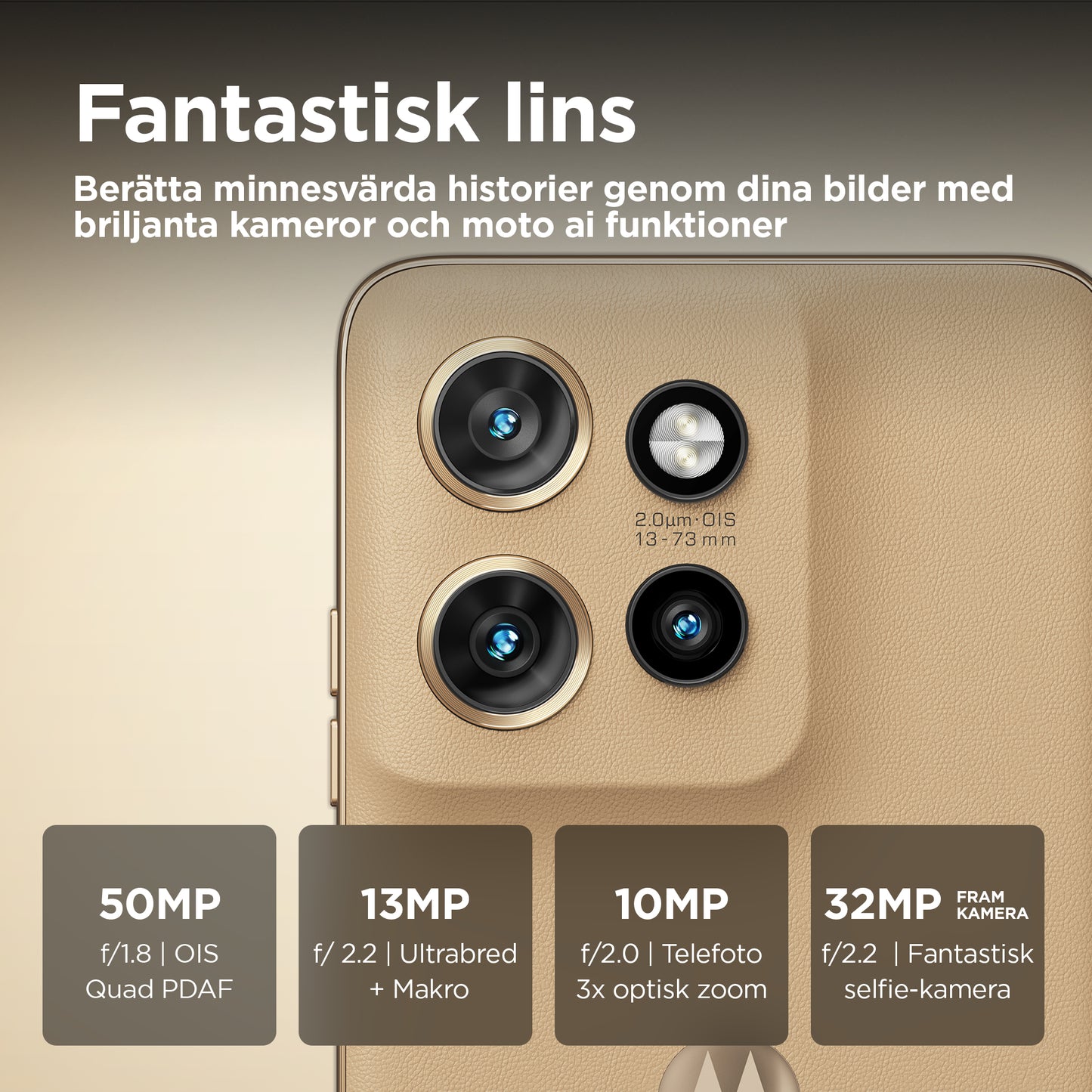 Motorola edge 50 Neo 16,1 cm (6.36") Dubbla SIM-kort Android 14 5G USB Type-C 8 GB 256 GB 4310 mAh Gräddfärgad