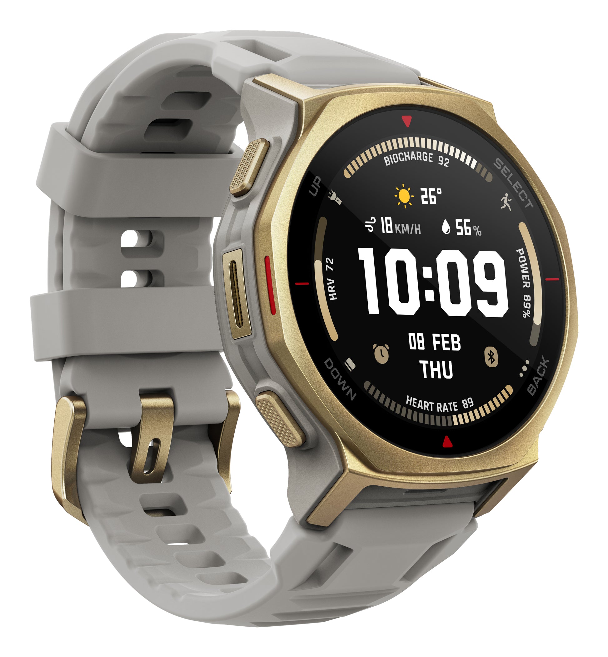 Amazfit T-Rex 3 Pro 44mm Guld (Grått Silikonband) – Amazfit