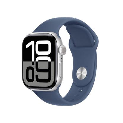 Apple Watch Series 10 42mm Silver (Blå Gummiband S/M) – Apple