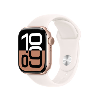Apple Watch Series 10 4G 42mm Guld (Rosé Gummiband S/M) – Apple