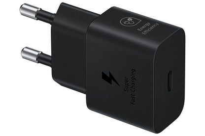 Samsung USB-C Snabbladdare 25W T2510 + USB-C Kabel Svart – Samsung