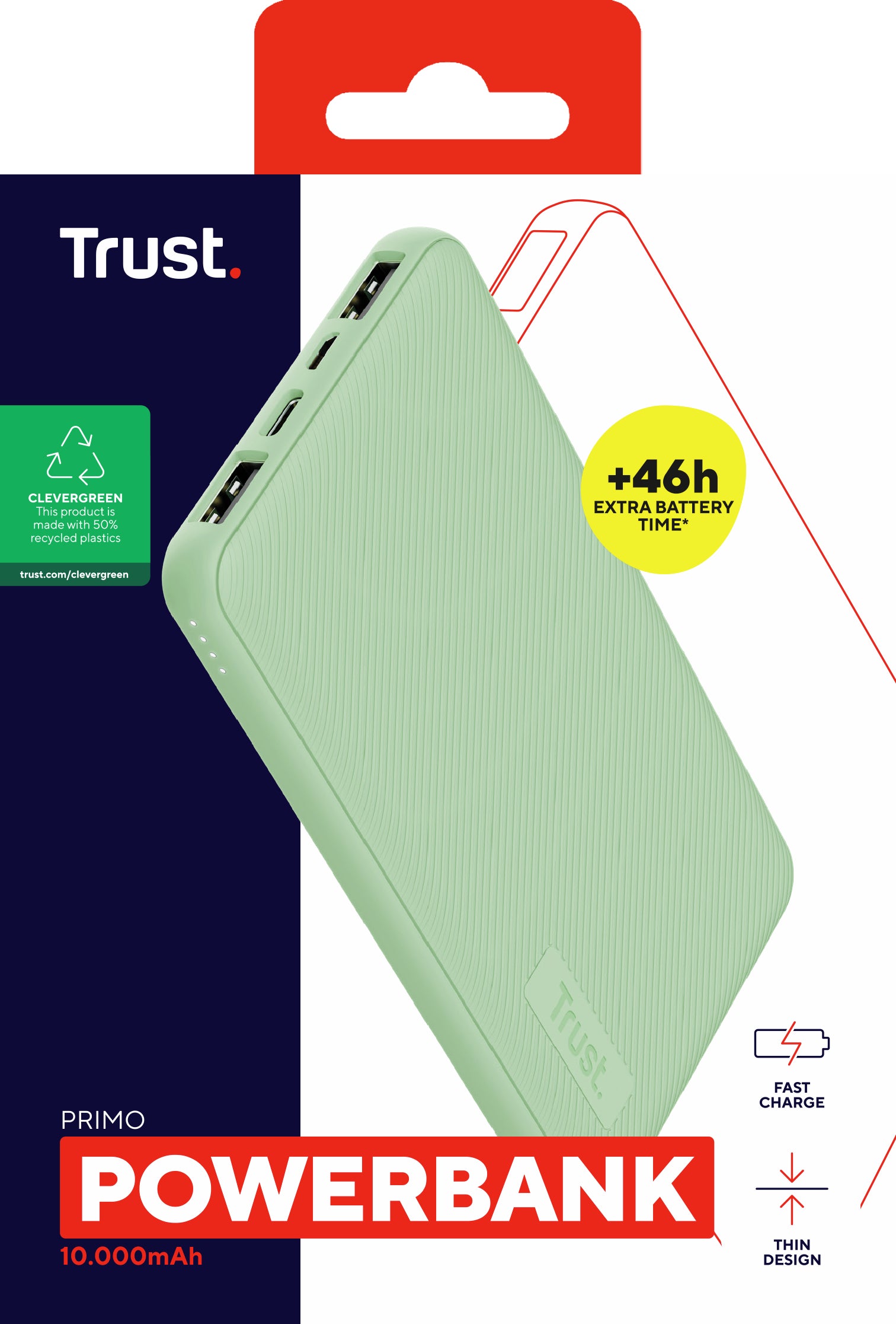 Trust Primo Ultra Thin Powerbank 10.000 Mah Grön – Trust