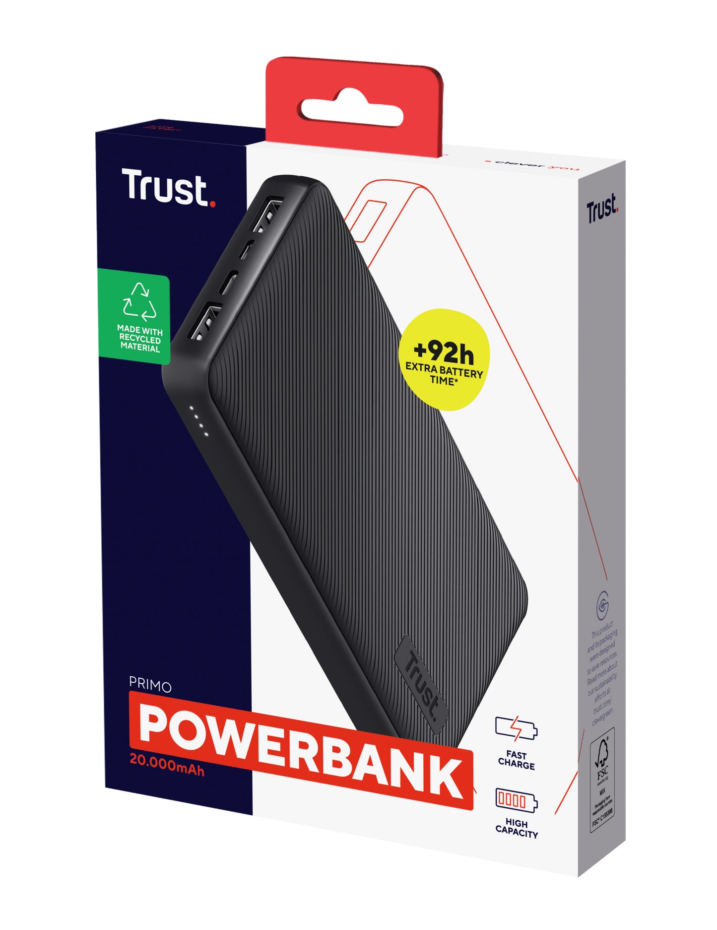 Trust Primo Powerbank 20.000mAh Eco Svart – Trust