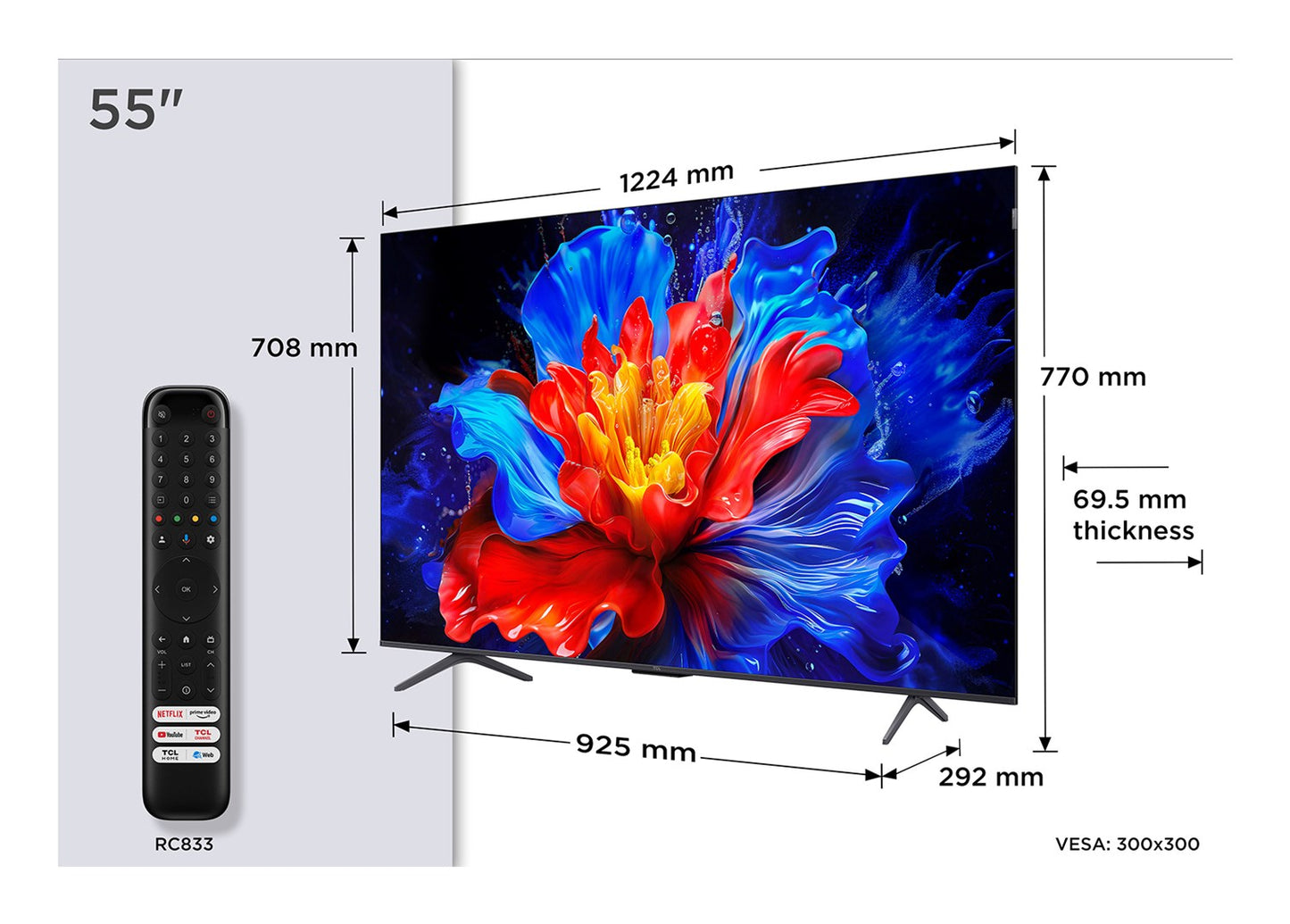 TCL P8K 55P8K 55" 4K QLED HDR Smart TV – TCL