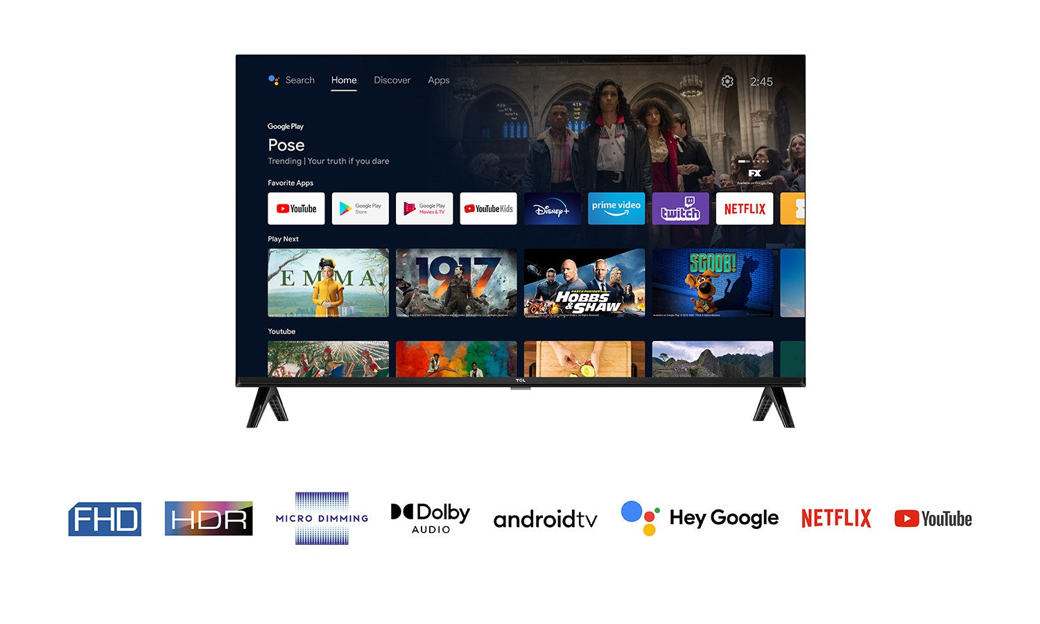 TCL S54 32S5400AF TV 81.3 cm (32") Full HD Smart TV Wi-Fi Silver – TCL