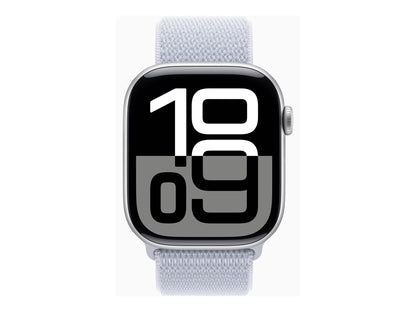 Apple Watch Series 10 4G 46mm Silver (Light Blue Nylon Strap)