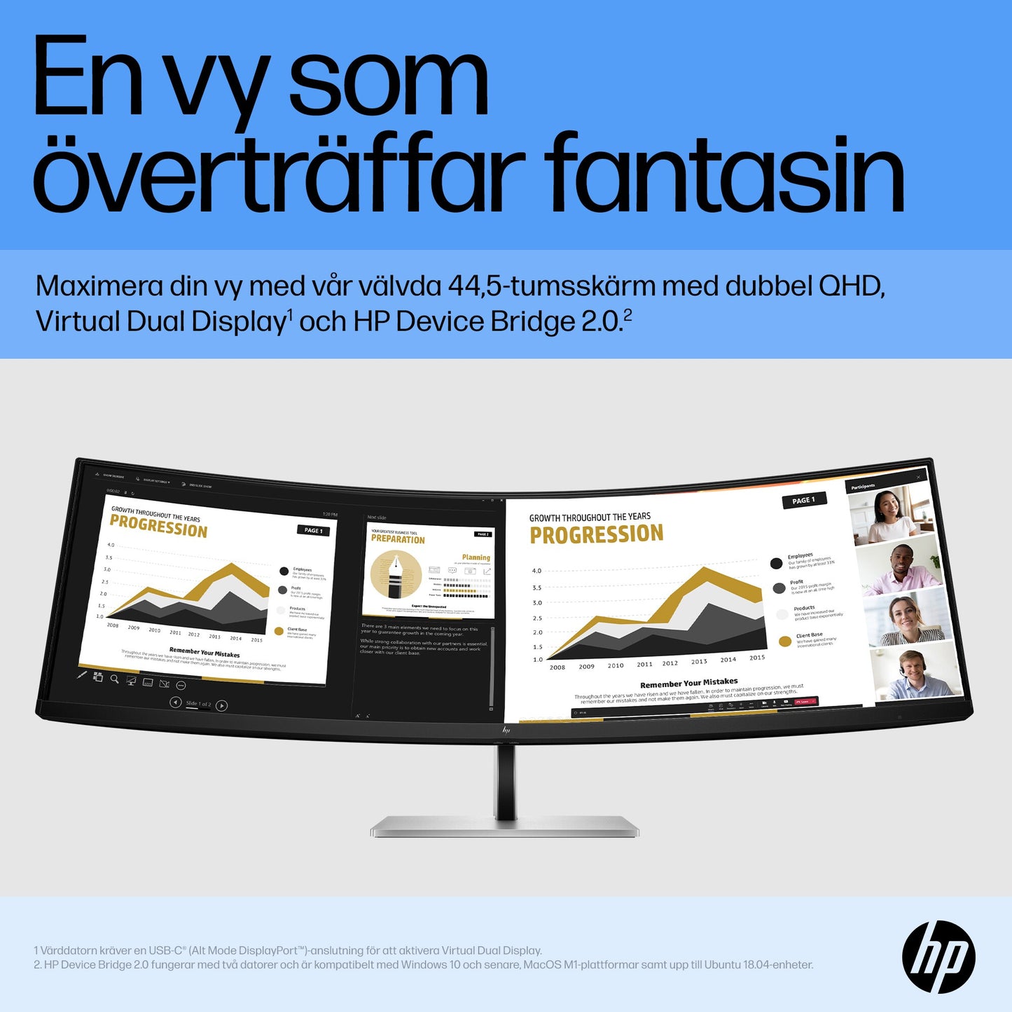 HP E45c G5 välvd DQHD skärm