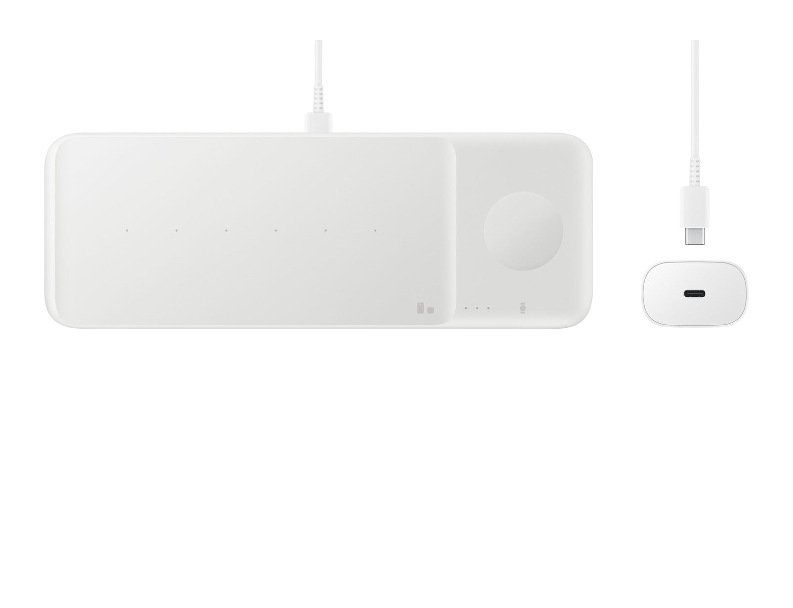 Samsung Trio Trådlös Laddare + USB-C Kabel Vit – Samsung