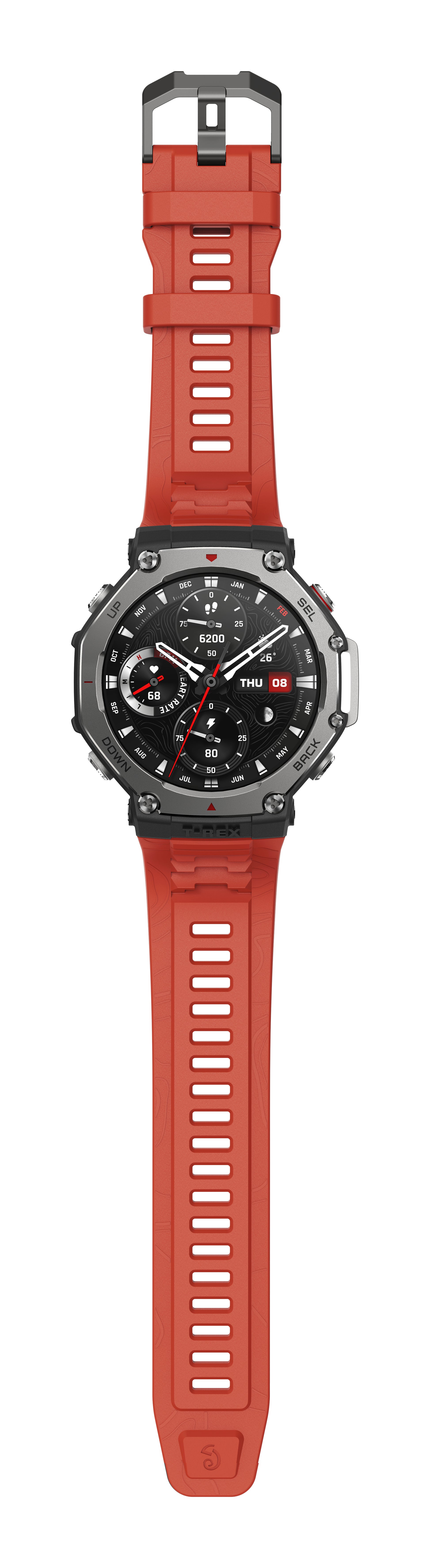 Amazfit T-Rex 3 Grå (Rött Silikonband) – Amazfit