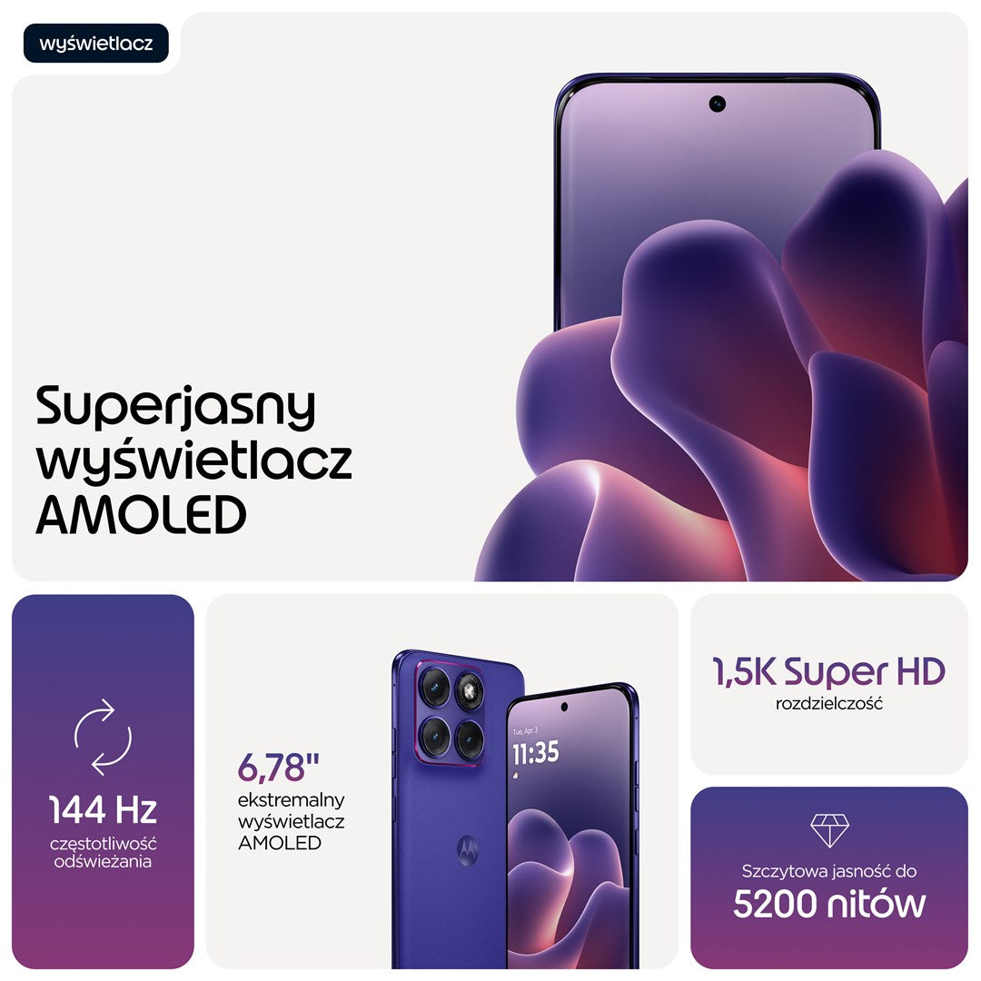 Motorola edge 70 fusion 17.2 cm (6.78") Dual SIM Android 16.0 5G USB Type-C 12 GB 256 GB 7000 mAh Violet – Motorola