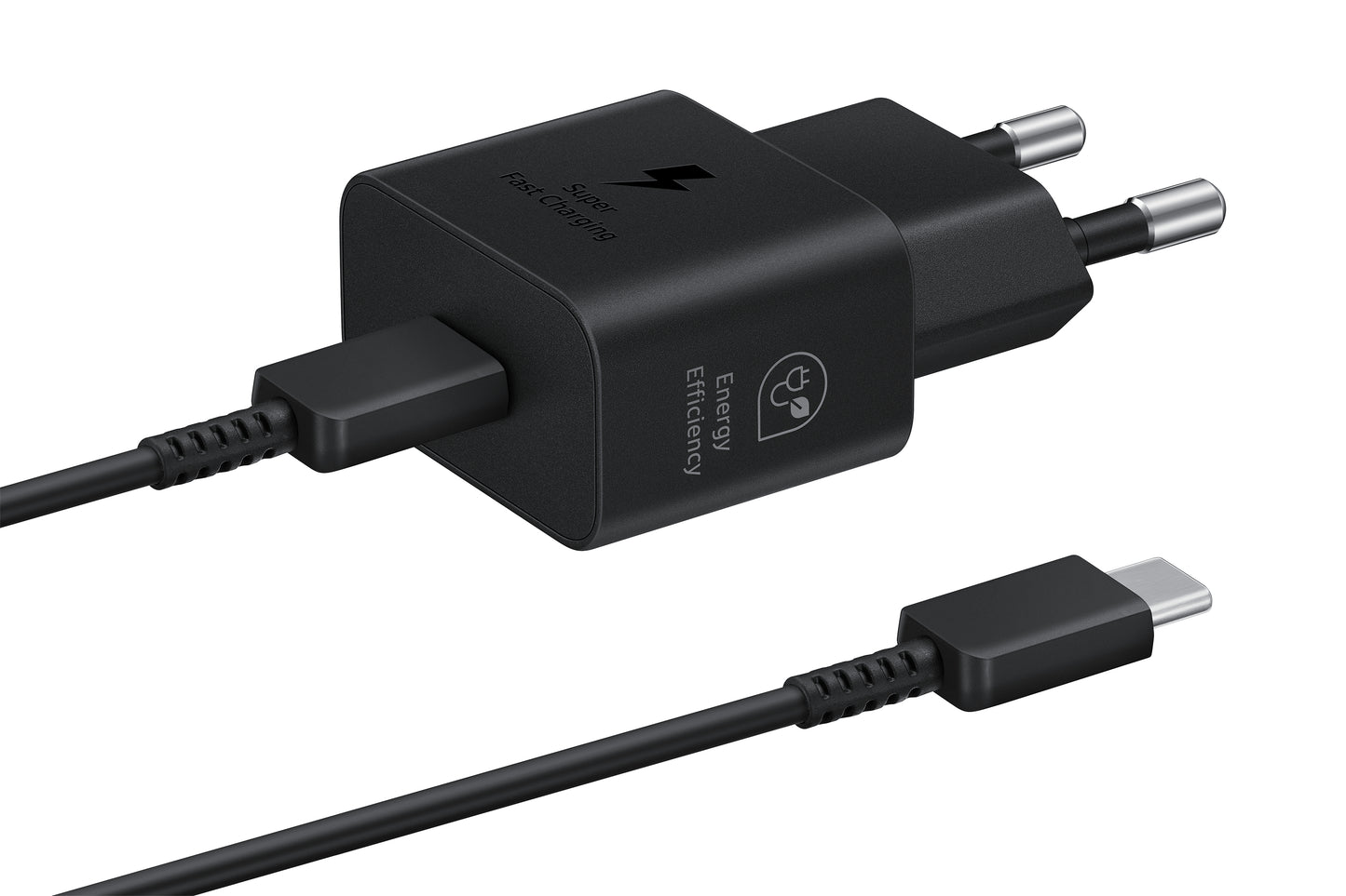 Samsung USB-C Snabbladdare 25W T2510 + USB-C Kabel Svart – Samsung