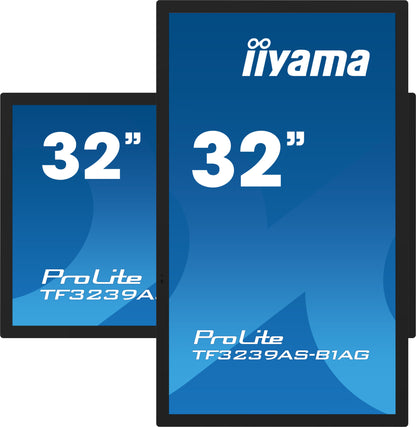 iiyama TF3239AS-B1AG platta pc-skärmar 80 cm (31.5") 1920 x 1080 pixlar Full HD LED Pekskärm Svart