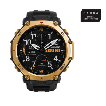 Amazfit T-Rex 3 Pro 3,81 cm (1.5") AMOLED 48 mm Digital 480 x 480 pixlar Pekskärm Guld Wi-Fi GPS